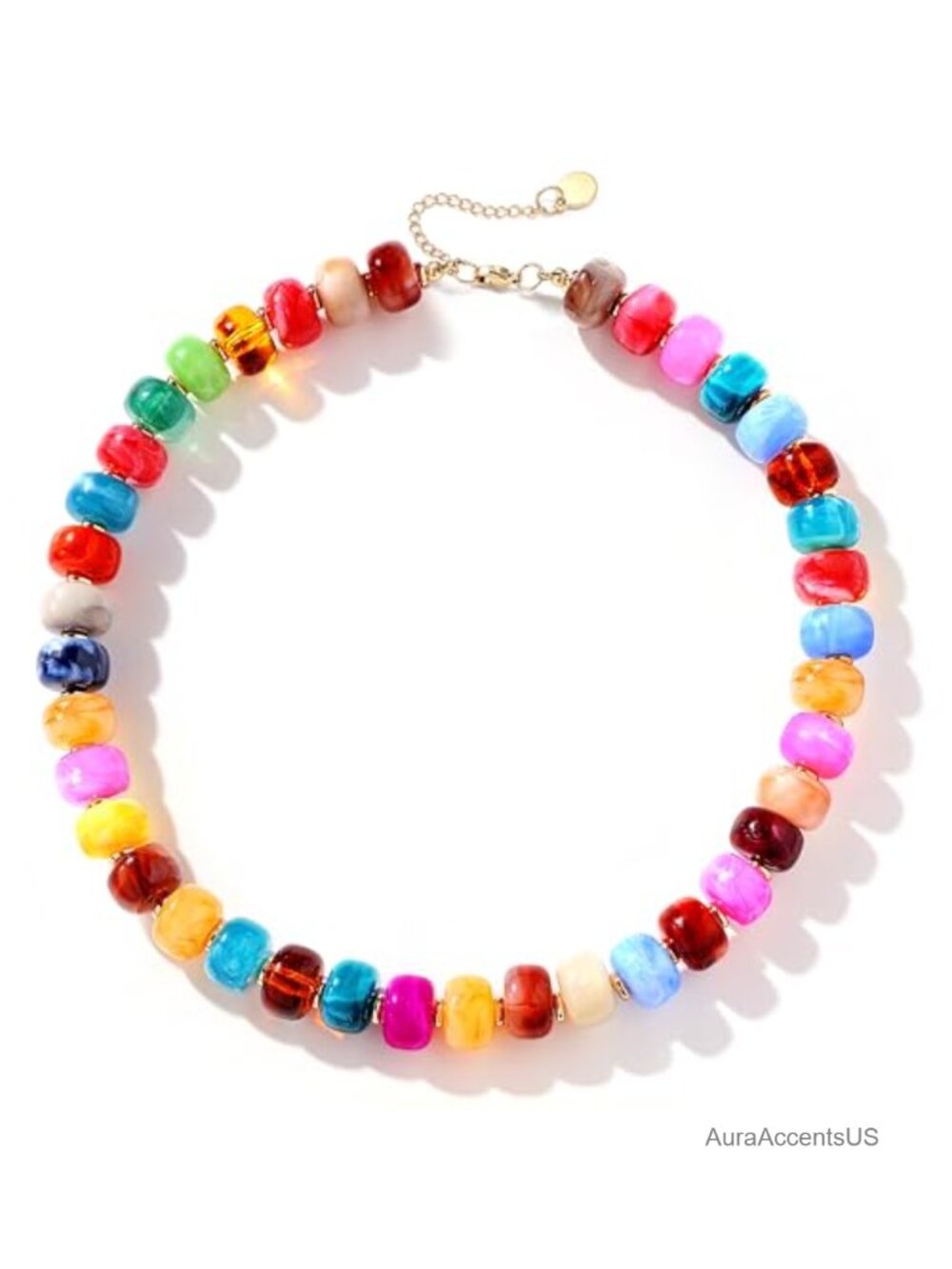 Chunky Beaded Necklace for Women Boho Summer Beach Jewelry Resin Statement
